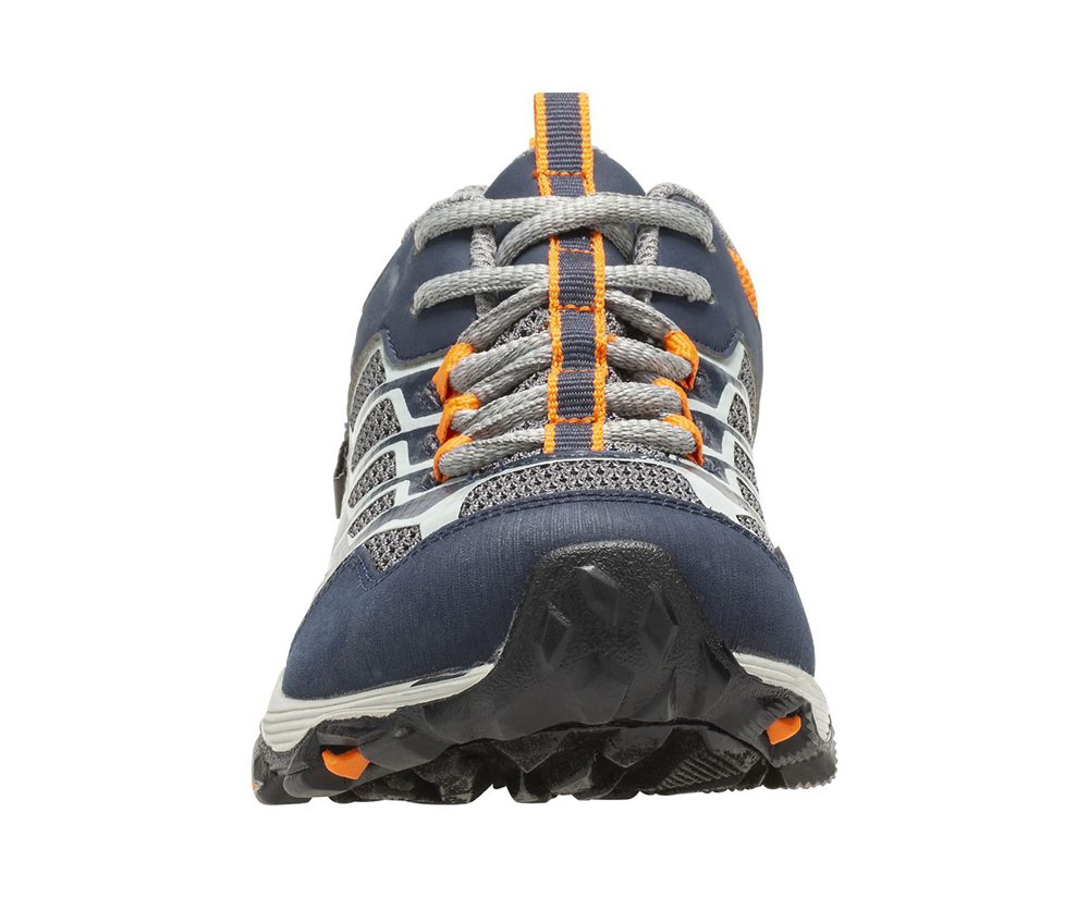 Buty Trekkingowe Merrell Dziecięce Granatowe/Szare/Pomarańczowe - Moab Fst Niskie Waterproof - 71308